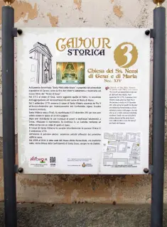 Pannello illustrativo - Chiesa della Santi Nomi di Gesù e Maria a Cavour