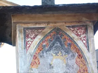 dettaglio con la data MCCCCLXXI - Pilone di San Giovanni a Piasco