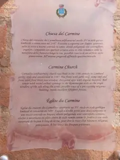 Pannello illustrativo - Chiesa del Carmine a Incisa ScapaccinoFrazione Villa