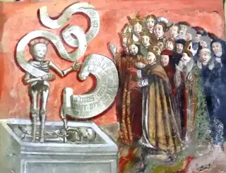 Affresco - Sacra o Sagra di San Michele a Sant'Ambrogio di TorinoFrazione Sacra di San Michele