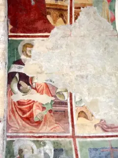 Sottarco, dettaglio - Chiesa di Santa Caterina a Chiomonte