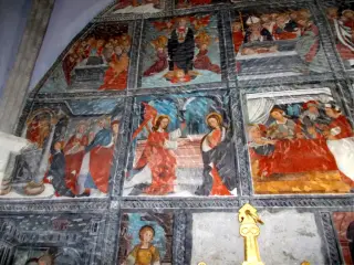 Apostoli al sepolcro, Assunzione, sepoltura, presentazione al tempio, Annunciazione, congedo - Cappella di San Cristoforo o dell'Annunziata a SalbertrandFrazione Oulme