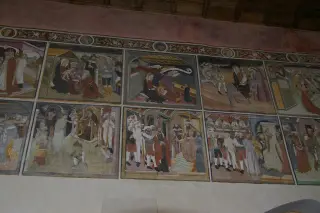 Storie di cristo - Secondi 9 riquadri da destra - Pieve di San Maurizio a San Maurizio Canavese