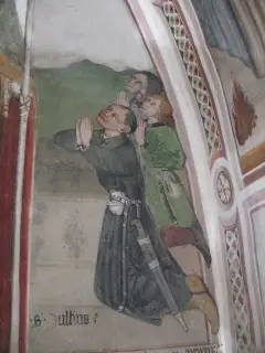 Tre personaggi della famiglia Goffi - Cappella di San Giulio a LemieFrazione Forno