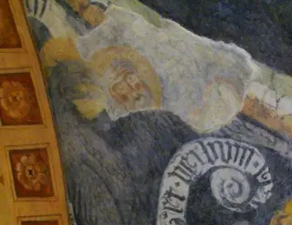 Testa affresco più antico - Chiesa Cimiteriale di San Pietro Vecchio o del Cimitero o de Peza a Favria