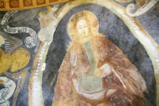 Castino Absidale Particolare Cristo Pantocratore - Chiesa Cimiteriale di San Pietro Vecchio o del Cimitero o de Peza a Favria