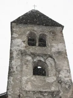 Campanile lato frontale - Particolare - Parrocchiale o Pieve della Purificazione di Maria Vergine a Lugnacco