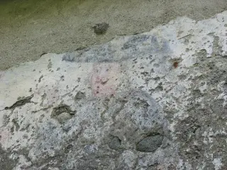 Resti di affresco di  danza macabra - Santuario o Priorato di Santo Stefano al Monte a Candia Canavese