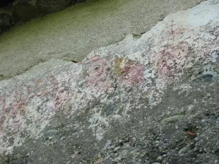 Resti di affresco di  danza macabra - Santuario o Priorato di Santo Stefano al Monte a Candia Canavese