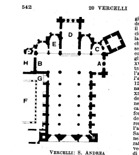 Pianta - Basilica di Sant'Andrea a Vercelli