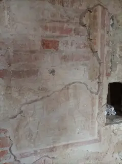 Resti di affresco - Chiesa Cimiteriale di San Giorgio a MontafiaFrazione Bagnasco