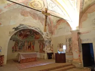 Affreschi del catino absidale - Oratorio di San Rocco a Mezzana MortigliengoFrazione Montaldo