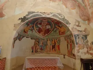Affreschi del catino absidale - Oratorio di San Rocco a Mezzana MortigliengoFrazione Montaldo