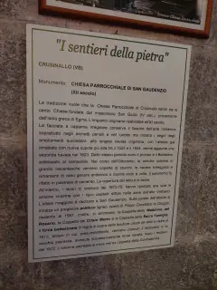 Pannello illustrativo - Chiesa di San Gaudenzio a OmegnaFrazione Crusinallo
