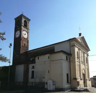 Facciata e campanile - Parrocchiale di Santa Maria Assunta a Caltignaga