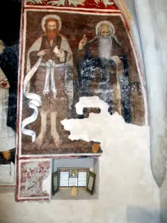 Presbiterio, parete di fondo, San Giovanni, Sant'Antonio - Cappella di Santa Maria Assunta o della Stella a MacelloFrazione Stella