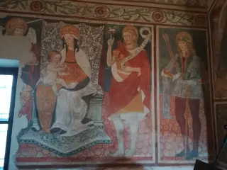 Madonna col Bambino, san Giovanni e San Sebastiano - Santuario della Madonna del Latte o di Gionzana a NovaraFrazione Gionzana