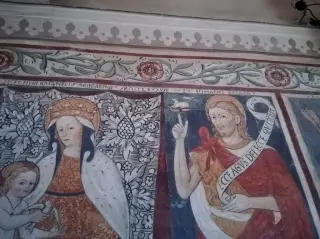 Dettaglio Madonna col Bambino e san Giovanni Batt. - Santuario della Madonna del Latte o di Gionzana a NovaraFrazione Gionzana