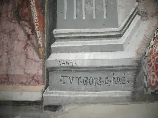 Madonna, San Sebastiano e Santa Agata-Particolare - Abbazia di San Nazzaro o dei Santi Nazario e Celso a San Nazzaro Sesia