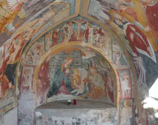 Abside Natività e Crocifissione - Cappella di Sant'Antonio Abate a GrignascoFrazione Ca' Negri