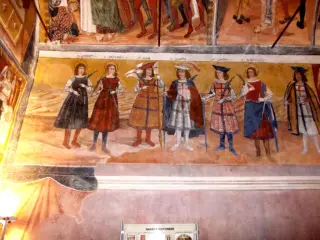 Parete Nord - santi Ponzio, Costanzo, Maurizio, Magno, Chiaffredo, Dalmazzo, Pancrazio - Santuario di San Magno a Castelmagno