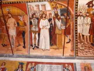 Cappella Botoneri, volta lato Nord - Cristo e Pilato - Santuario di San Magno a Castelmagno