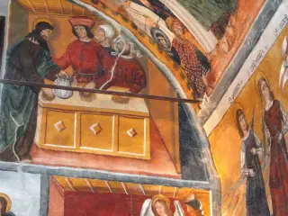 Cappella Botoneri controfacciata - i 30 denari - Santuario di San Magno a Castelmagno