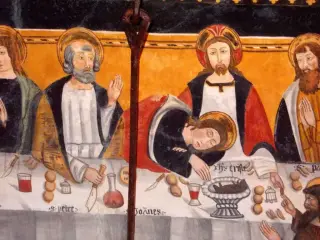 Cappella Botoneri volta lato Sud - Ultima Cena - Santuario di San Magno a Castelmagno