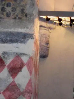 Cappella Allemandi - peduccio antropomorfo - Santuario di San Magno a Castelmagno