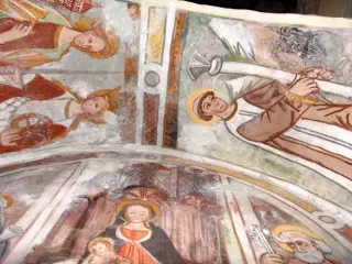 Nicchia campanile, intradosso, particolare - Chiesa di San Pietro o San Peyre a Stroppo