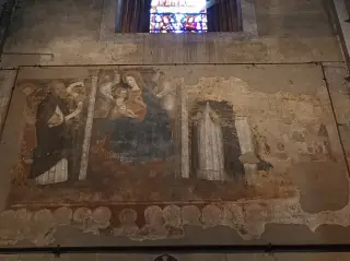 Affresco staccato Madonna col Bambino e Santi - Chiesa di San Domenico a Casale Monferrato