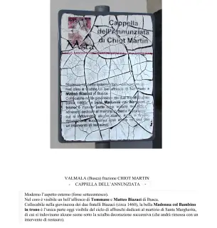 Pannello illustrativo - Cappella dell' Annunciata a ValmalaFrazione Chiot Martin