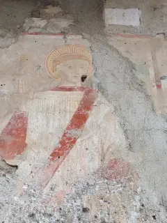 Affresco in facciata - Cappella di Sant'Antonio Abate a BorgosesiaFrazione Agnona