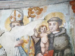 Sant'Antonio da Padova e San Guido dettaglio - Chiesa di San Giovanni delle Conche a CalamandranaFrazione Valle San Giovanni