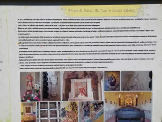 Pannello illustrativo - Chiesa di Santo Stefano e Santa Libera o Liberata a Rocca d'Arazzo