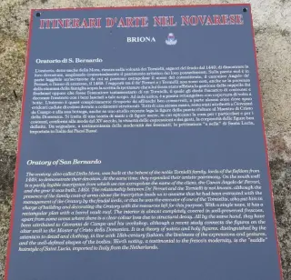 Cartello illustrativo - Oratorio di San Bernardo o della Mora a Briona