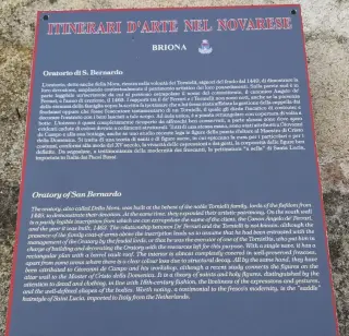 Cartello illustrativo - Oratorio di San Bernardo o della Mora a Briona