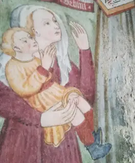 San Bernardino cura una malattia genitale - Chiesa Cimiteriale dei Santi Nazario e Celso a CaltignagaFrazione Sologno