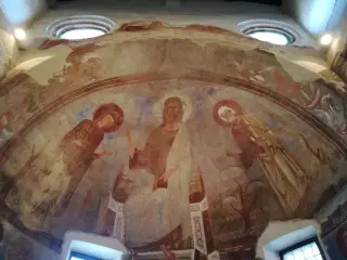 Affreschi catino absidale - Chiesa di San Pietro a Carpignano Sesia