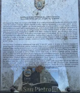 Pannello illustrativo - Chiesa di San Pietro a CarrùFrazione San Pietro