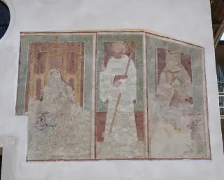 Affreschi in facciata - Chiesa di Sant'Ippolito a Castelletto Sopra TicinoFrazione Glisente