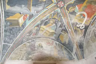 Affresco Evangelista - Cappella dei Cavalieri di Malta o San Giovanni a CavallermaggioreFrazione Motta San Giovanni