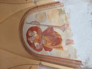 Affreschi seicenteschi: San Cristoforo - Parrocchiale di Santa Maria Annunziata a BorgosesiaFrazione Agnona