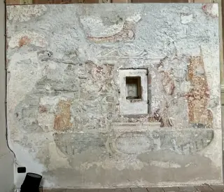 Frammento di affresco, dettaglio - Ex Convento dei Padri Minori o di San Francesco a Cortemilia