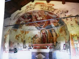 Affreschi del catino absidale - Cappella di San Nicola da Bari o San Nicolao a Farigliano