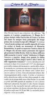 Presentazione cripta - Parrocchiale Cripta di Sant'Olimpio o San Pietro o San Biagio a Lenta