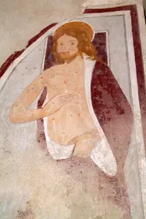 San Giobbe - Affresco - Oratorio della Madonna delle Grazie o la Chiesetta a Benna